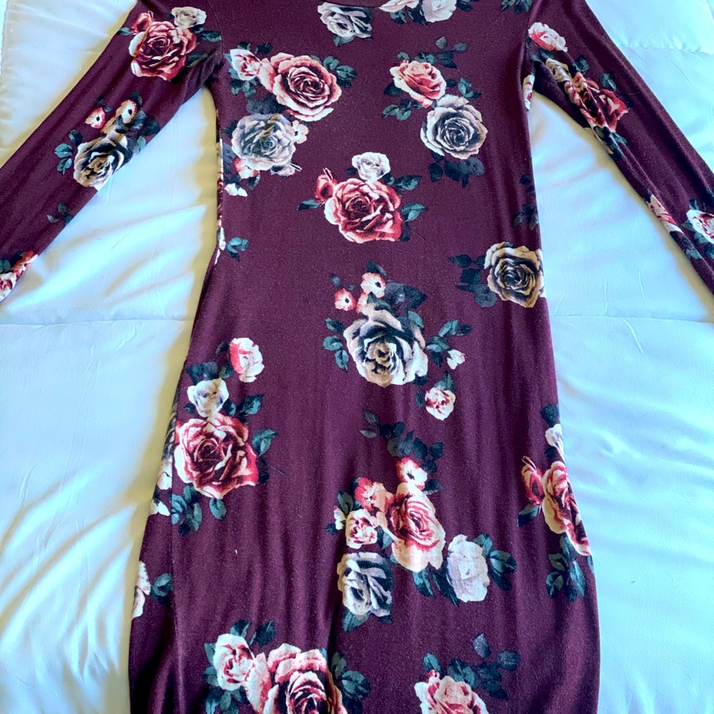 Floral Bodycon Half-Sleeve Dress